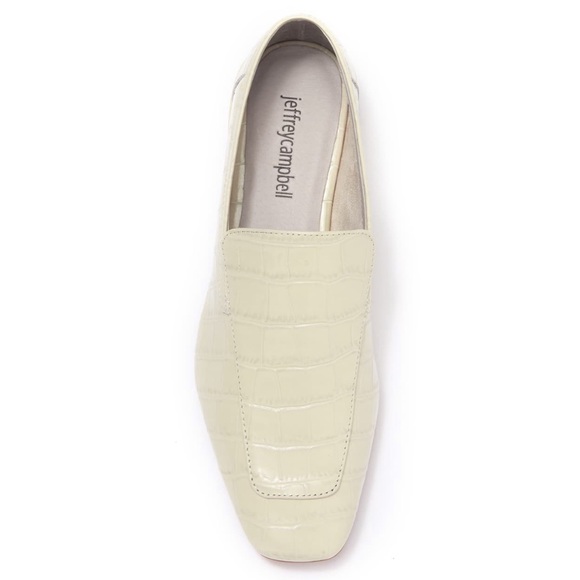 NWT Jeffrey Campbell Marko Croc Embossed Loafer in Ivory - Picture 4 of 11